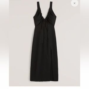 Cinched Neck Slip Midi Dress